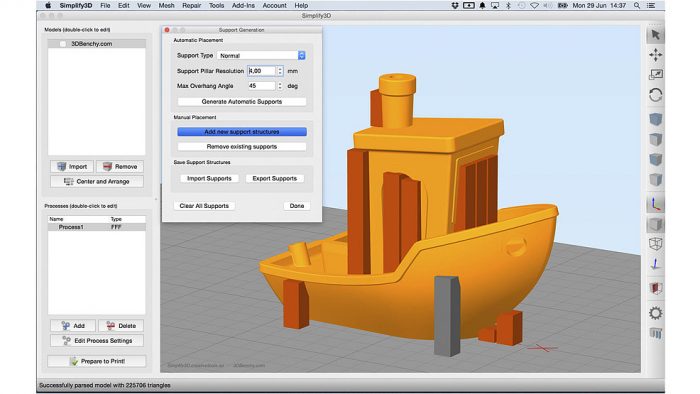 Photo of Simplify3D Design software, designing a 3D printed tug boat l create designs for 3D printing