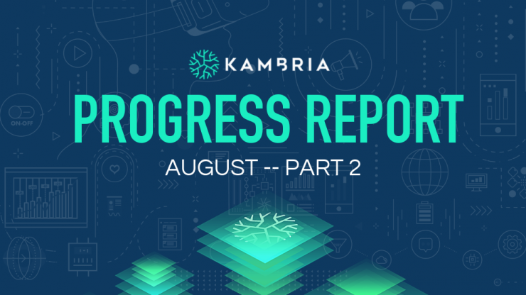 Kambria Progress Report -- August 2019, Part 2