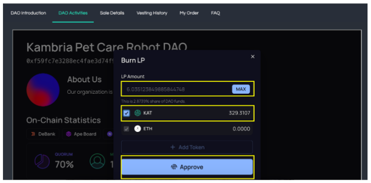 join in the journey of Social Impact Investing by purchasing DAO LP Tokens 